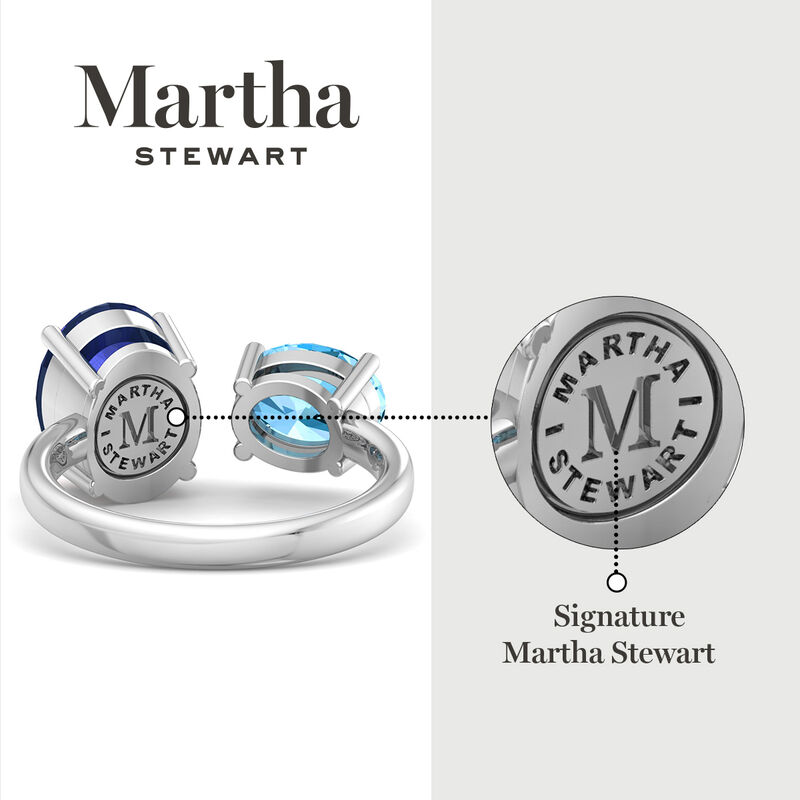 Martha Stewart 3 3/4ctw. Sapphire & Blue Topaz Two Stone Ring In Sterling Silver image number null